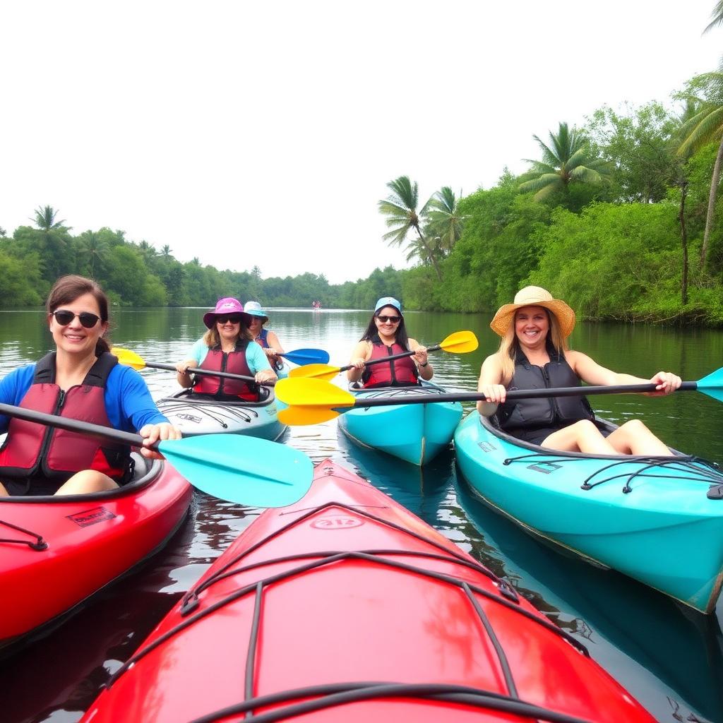 Group kayaking activity